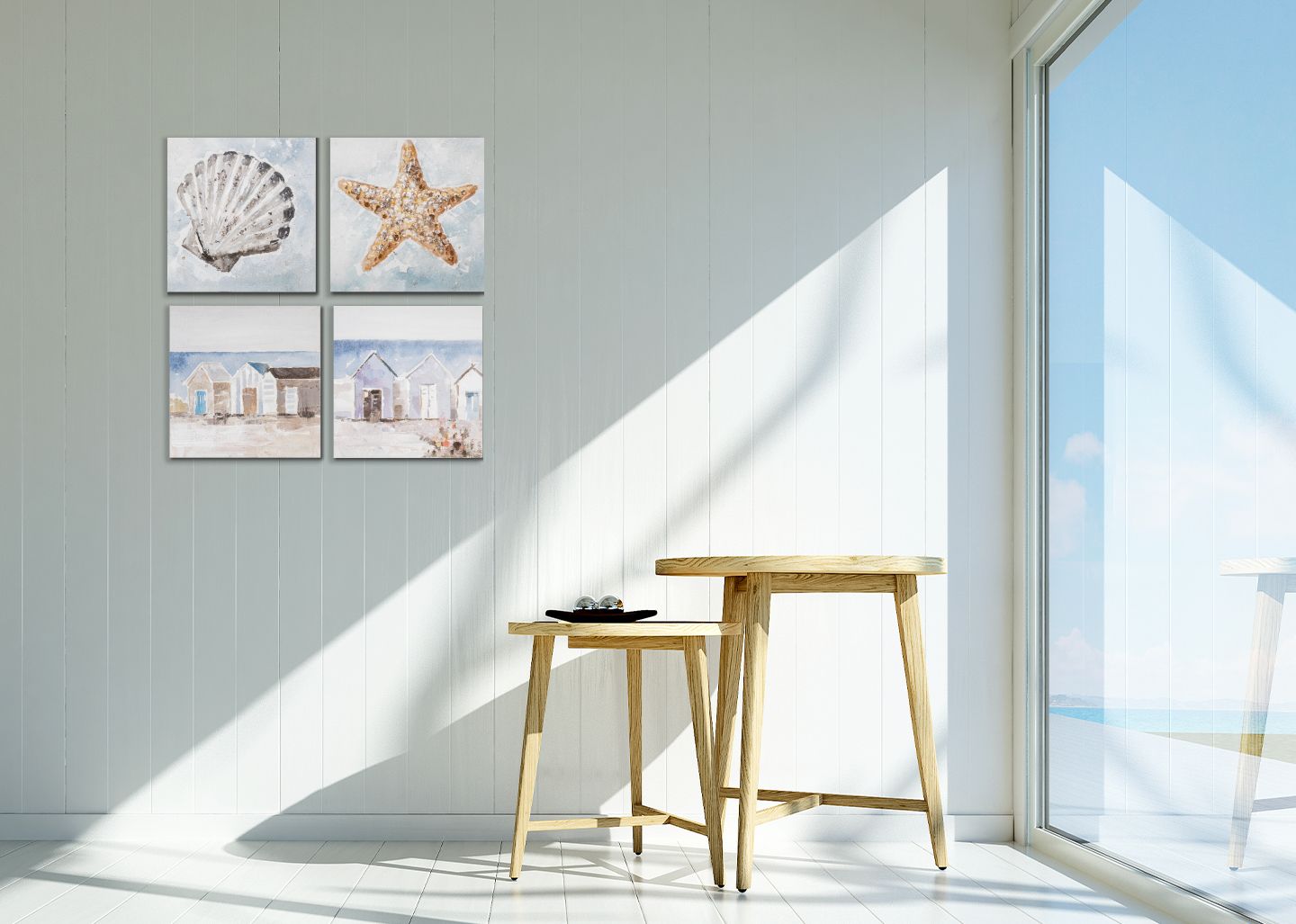Vintage beach - set 2pz 30x30 Agave Agave Quadri