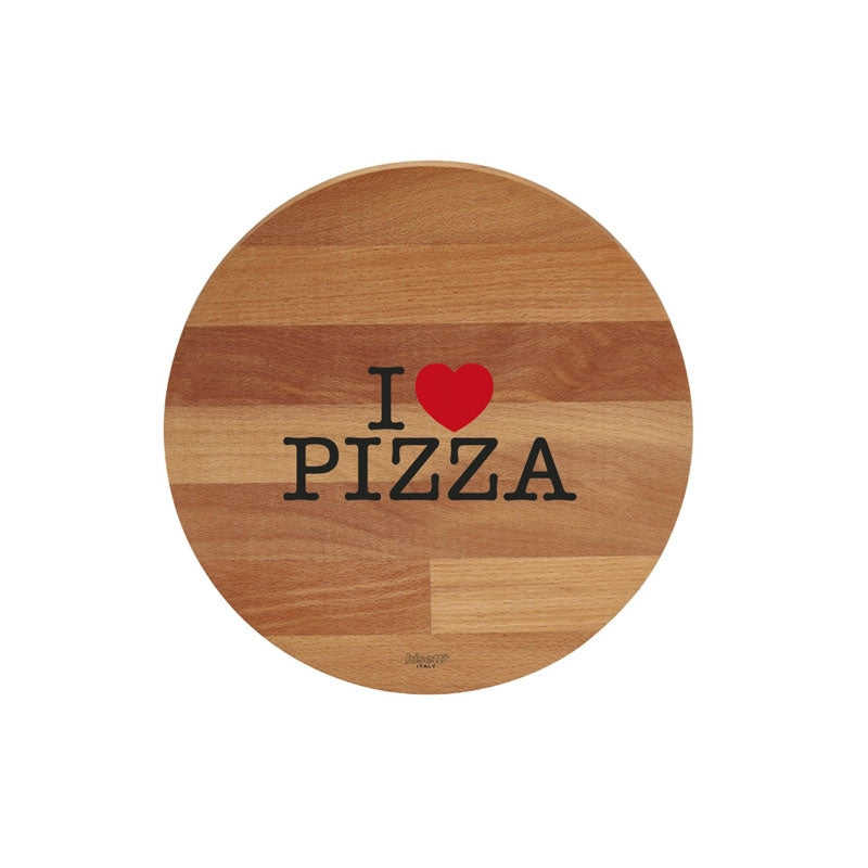 Tagliere Tondo Diam. 30 Cm I Love Pizza / Black & Red Bisetti