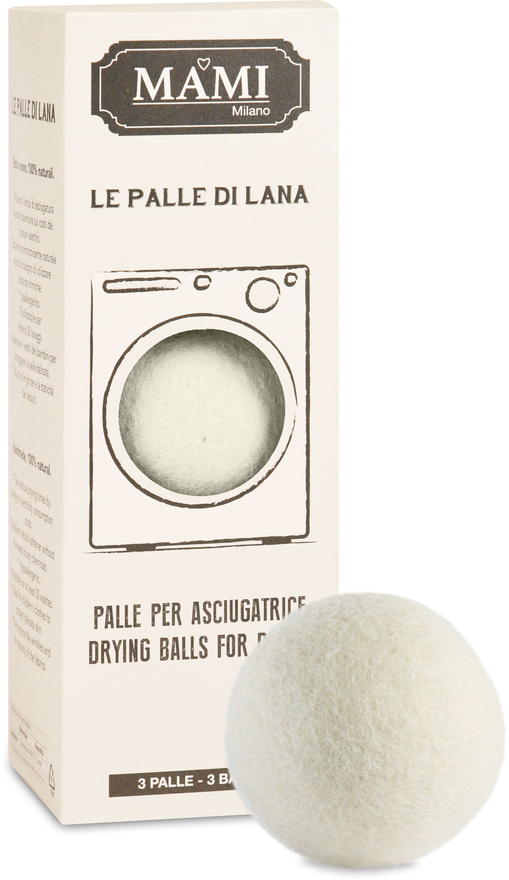 Set 3 Palle Lana Per Lavasciuga Mami Milano Mami Milano