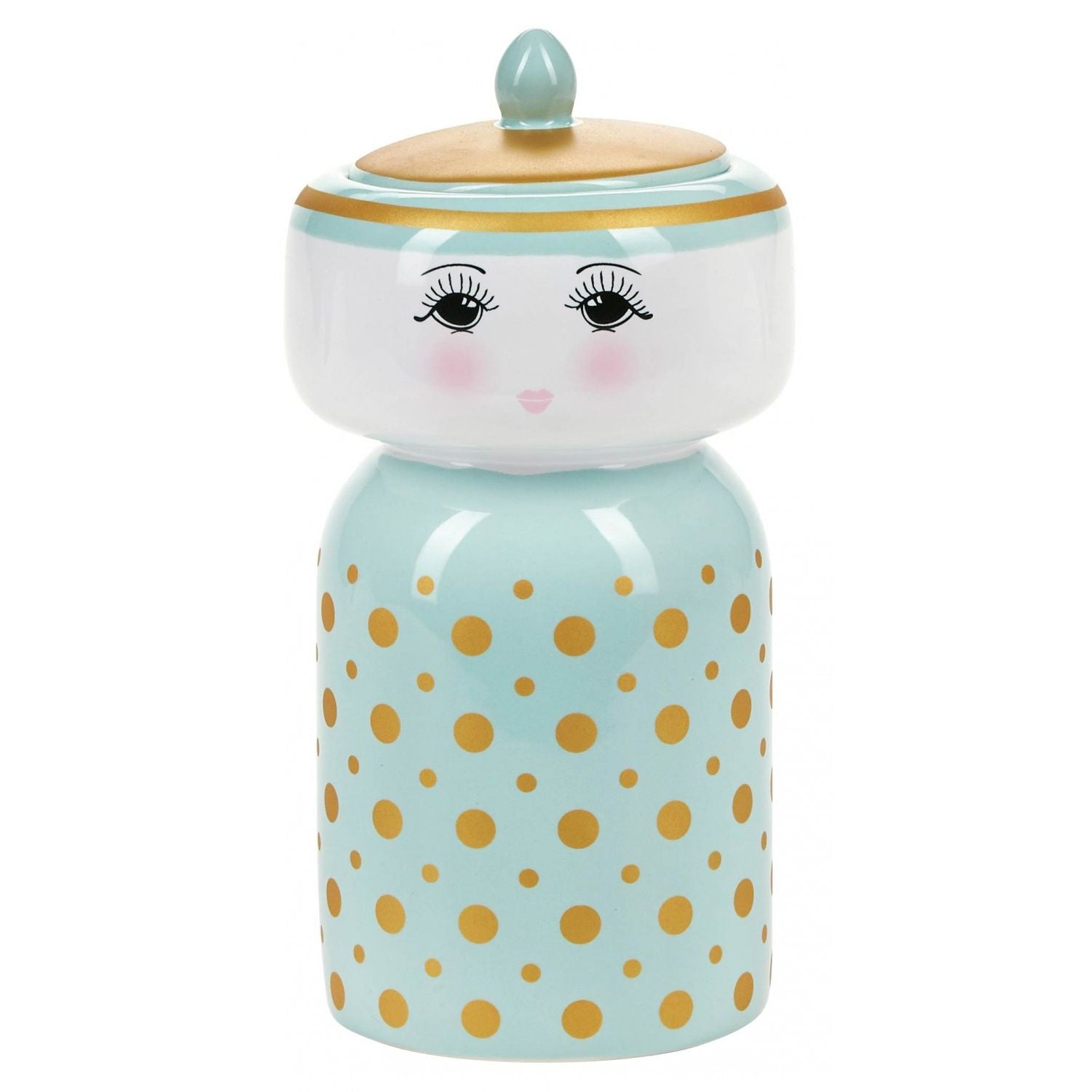 Barattoli Decori Blu E Oro Bassi H19 Miss Etoile