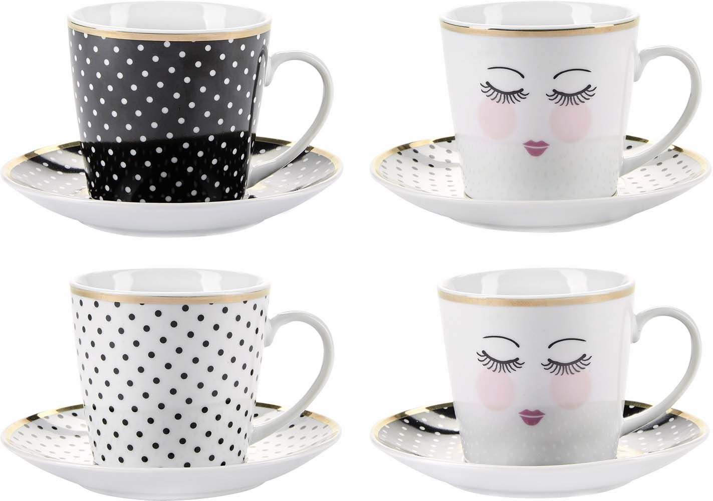 Coffeeset 4 Pz Occhi E Dot Scatola Regalo Miss Etoile