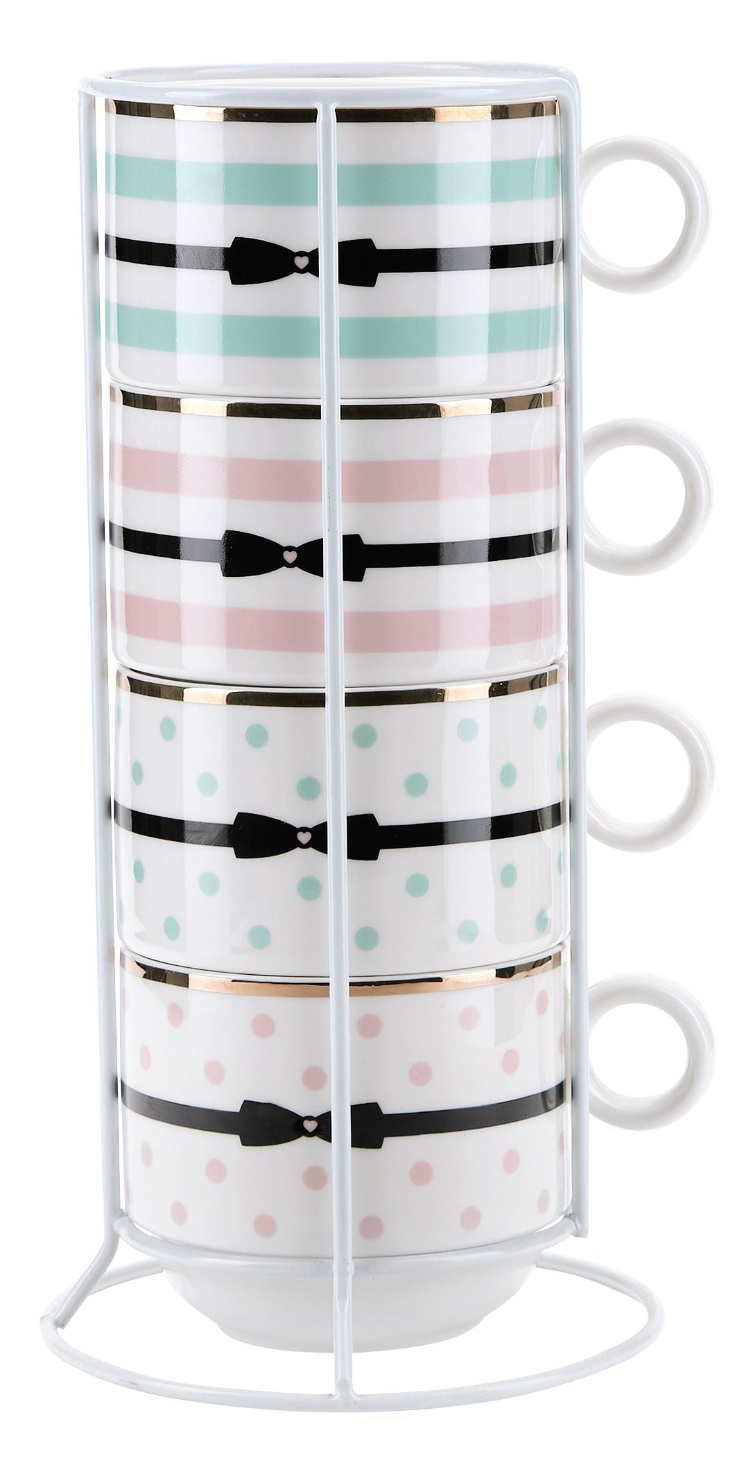 Set 4 Tazze The Con Supporto Miss Etoile Miss Etoile