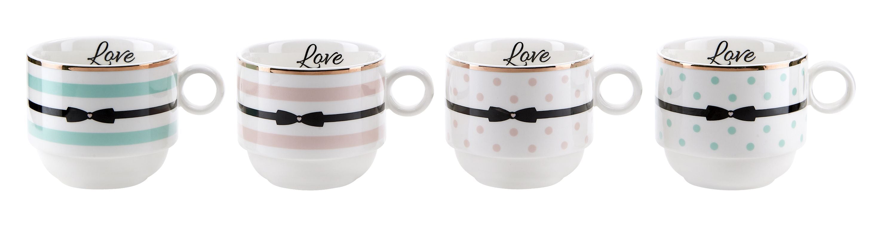 Set 4 Tazze The Con Supporto Miss Etoile Miss Etoile