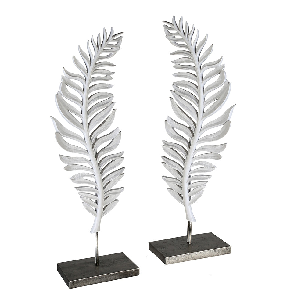 Casablanca Scultura Leaf Poliresina Bianco Argento Casablanca Design