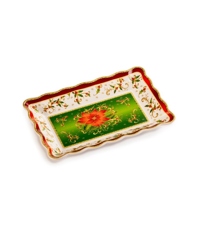 Vassoio Rettangolare Cm 32X21 Stella Di Natale Lamart Lamart
