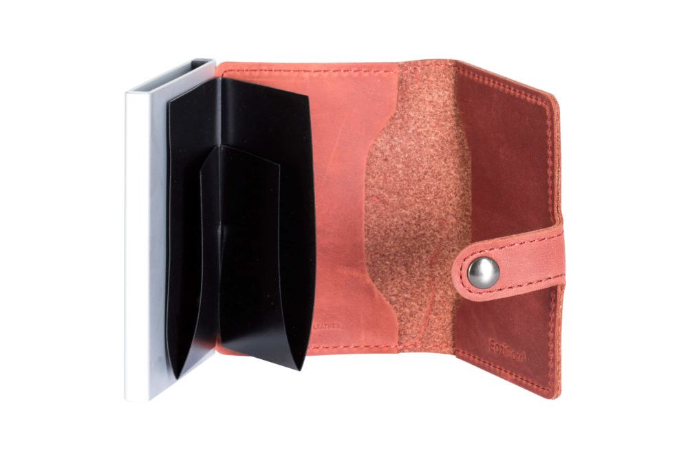 Porta Carte Eazicard Pelle Red/Silver Eazicard