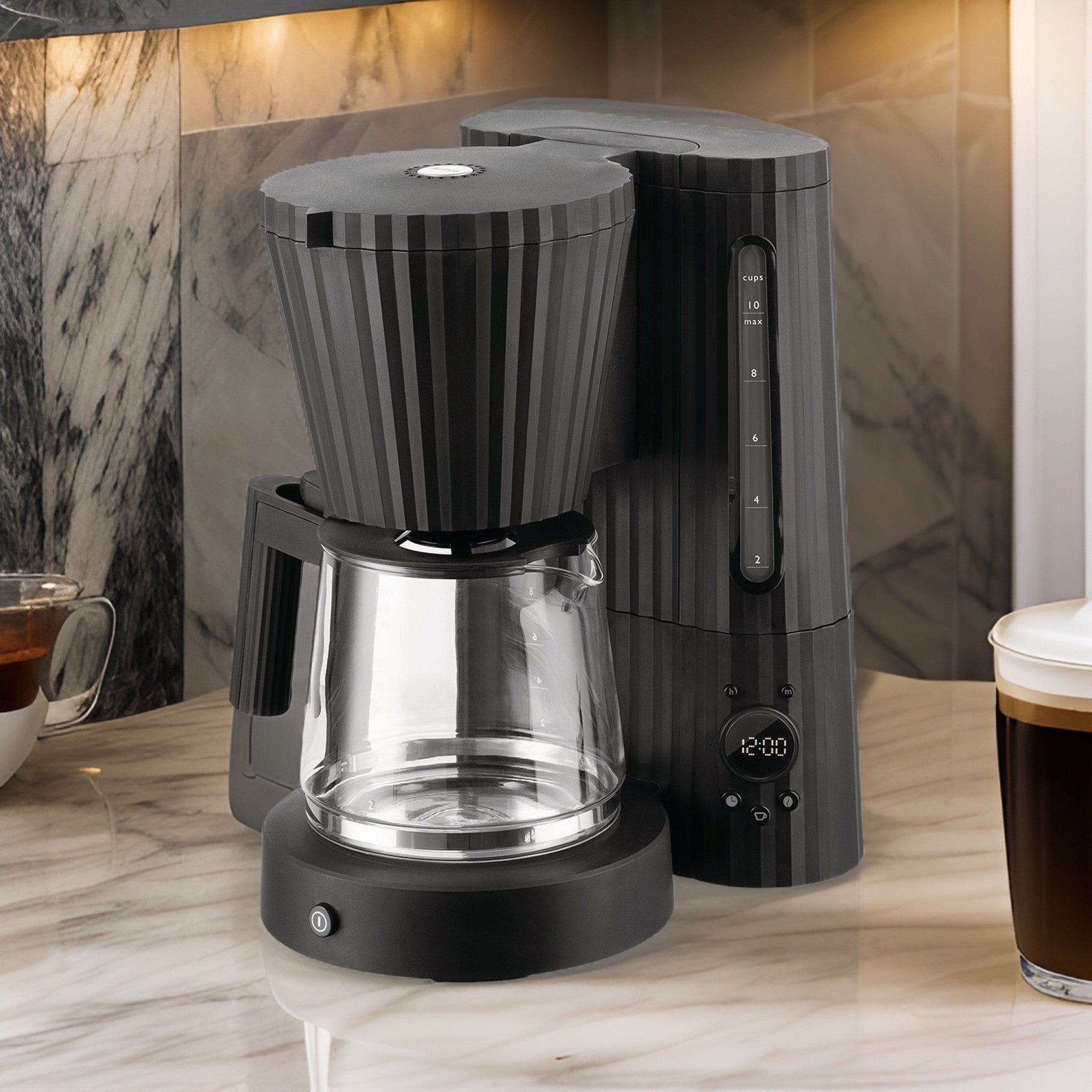 Plisse Macchina per Caffe Filtrato Nero Alessi