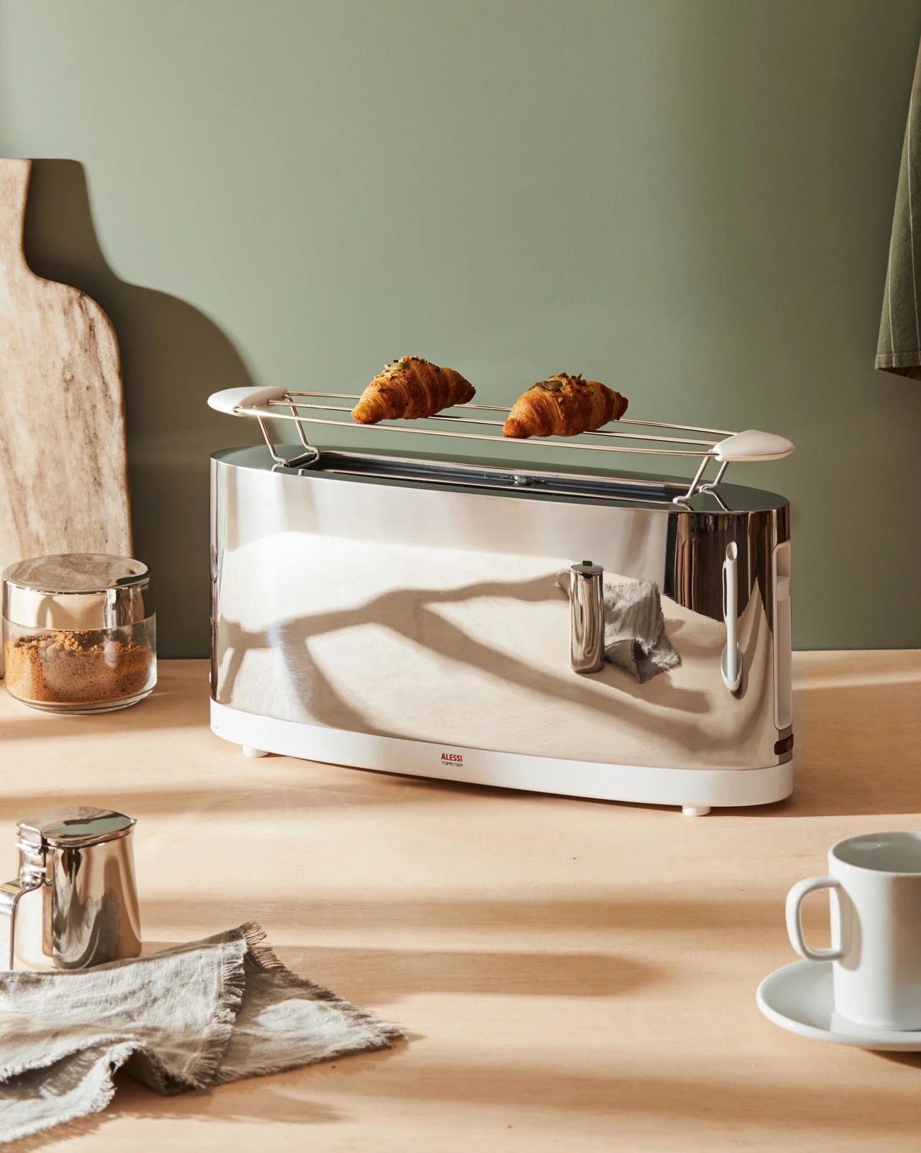 Tostapane con griglia scaldabrioche Bianco Alessi
