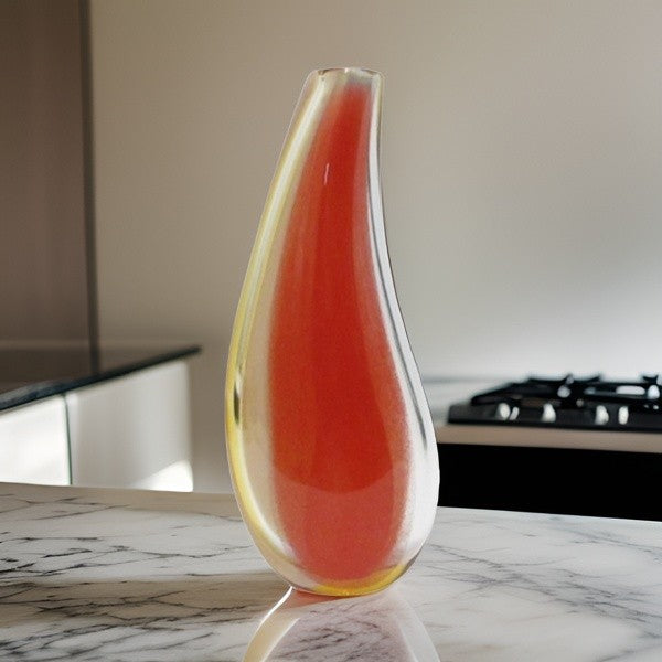 Vaso In Cristallo Arancio/Rosso Vega Rogaska