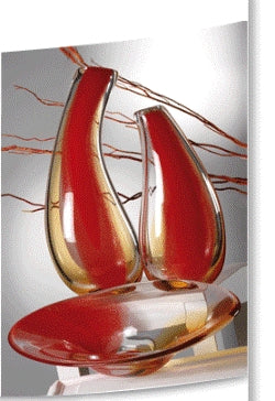 C/Tavola Ovale Vega Sfumato Arancio/Rosso Rogaska