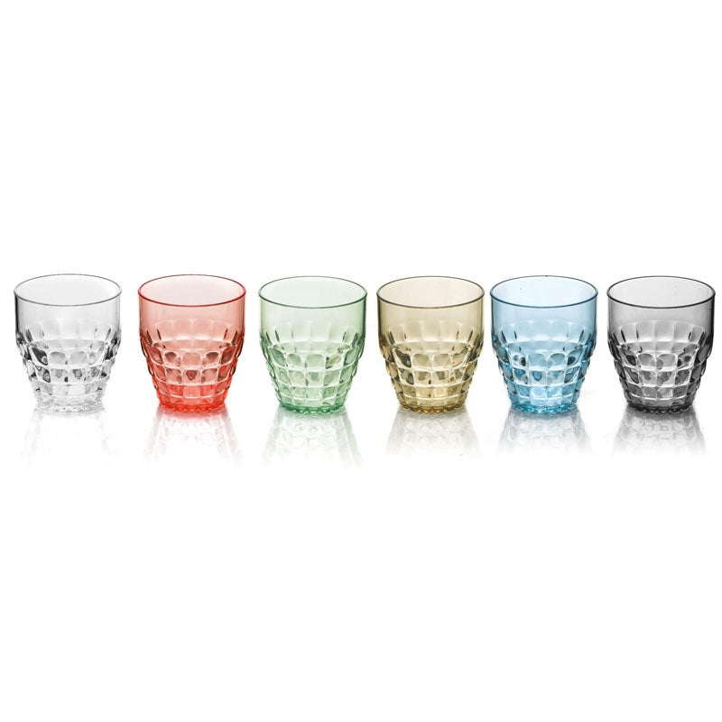 Set 6 Bicchieri Bassi Tiffany Colori Decori Vari Guzzini Guzzini