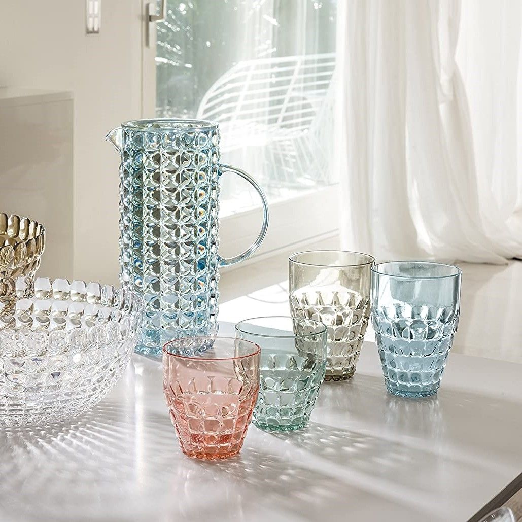 Set 6 Bicchieri Bassi Tiffany Colori Decori Vari Guzzini Guzzini