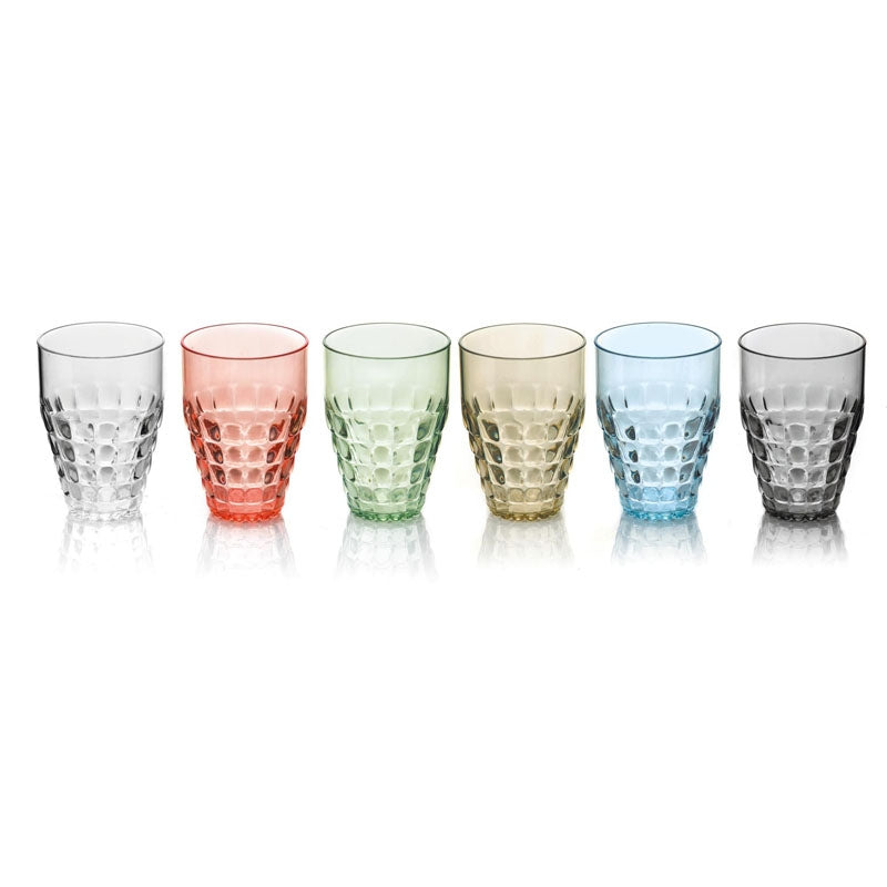 Set 6 Bicchieri Alti Tiffany Colori Decori Vari Guzzini Guzzini