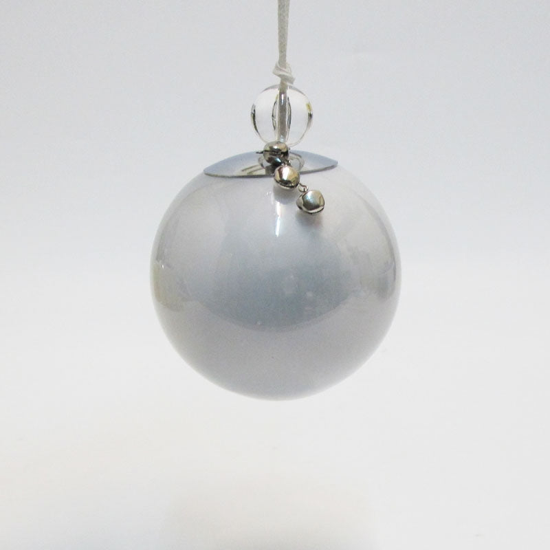 L`Oca Nera - Sfera Natale In Vetro Bianca Ghiaccio Grande L'oca Nera