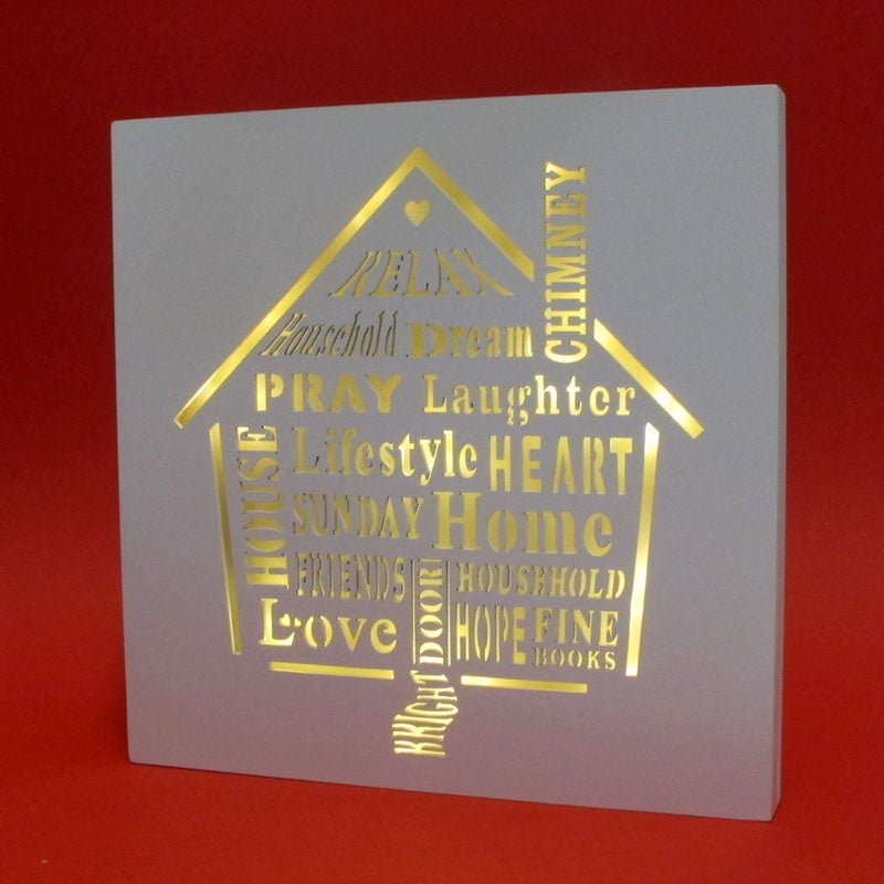 L`Oca Nera - Pannello Casa Con Luci 34X34X3,5 L'oca Nera