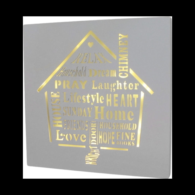 L`Oca Nera - Pannello Casa Con Luci 34X34X3,5 L'oca Nera