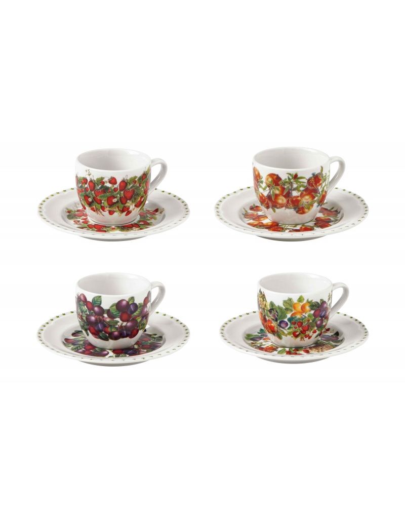 Tazzina Caffe Le Primizie Set 4 Pz Porcellana Brandani