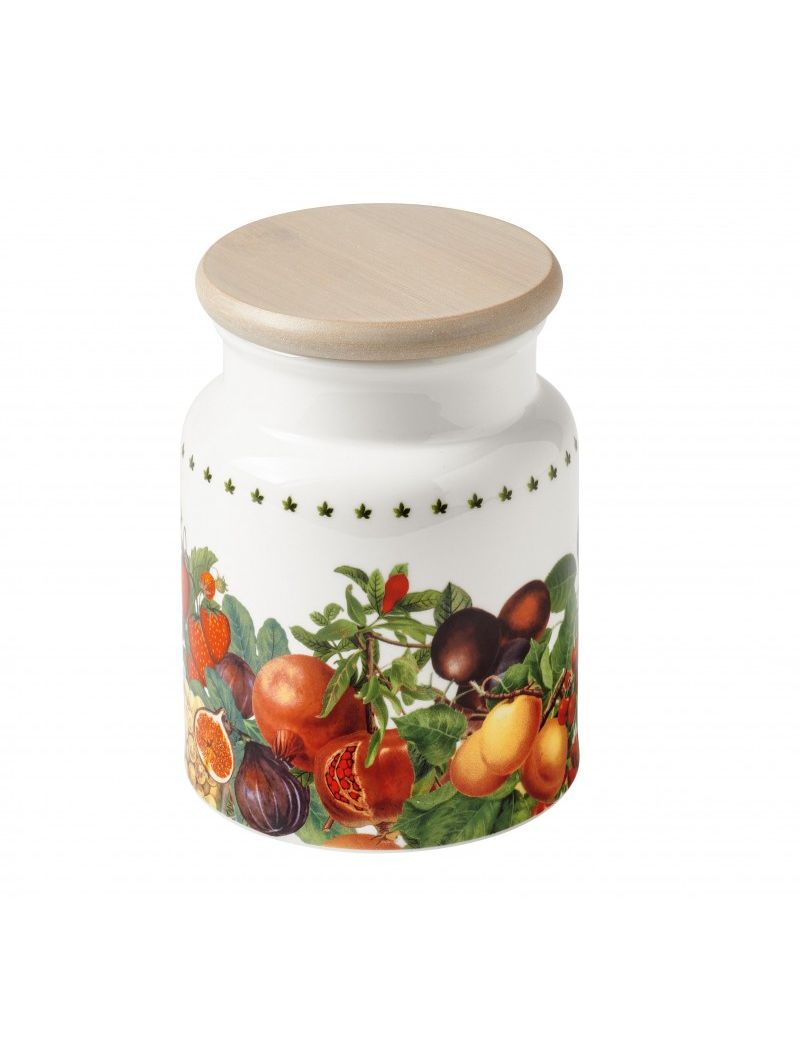 Barattolo Le Primizie Porcellana C/Tappo Bamboo Naturale Brandani