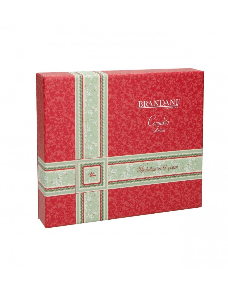 Forchettina Connubio Old Gold Set 6 Pz Inox C/Manic Ceramic Brandani Brandani