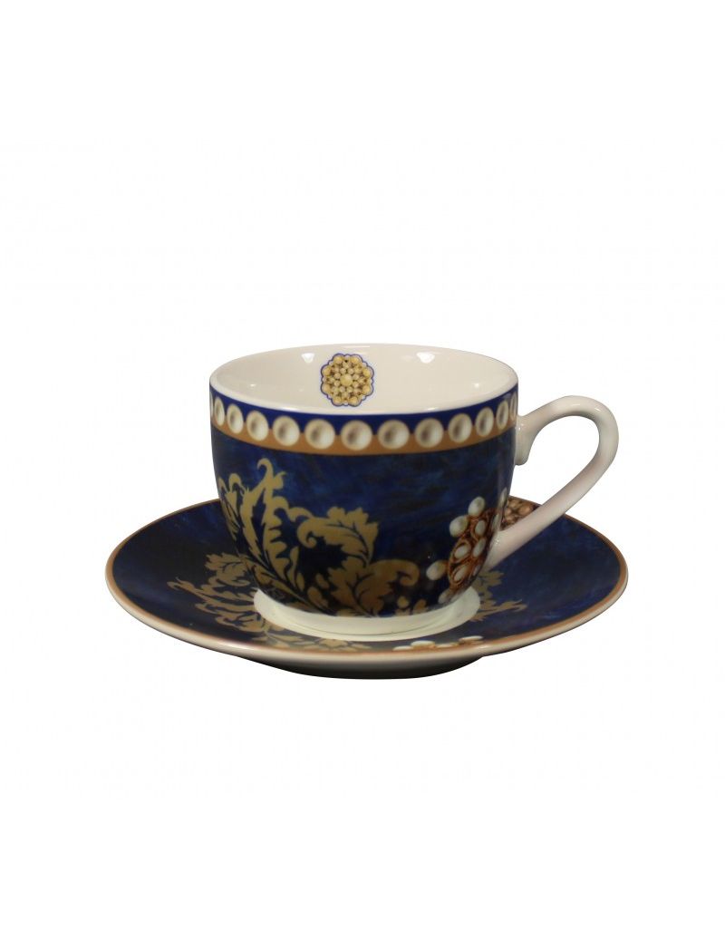 Tazzina Caffe Danubio Blu Set 2 Pz New Bone China Brandani