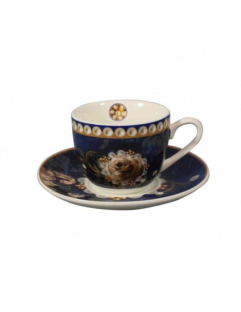 Tazzina Caffe Danubio Blu Set 2 Pz New Bone China Brandani