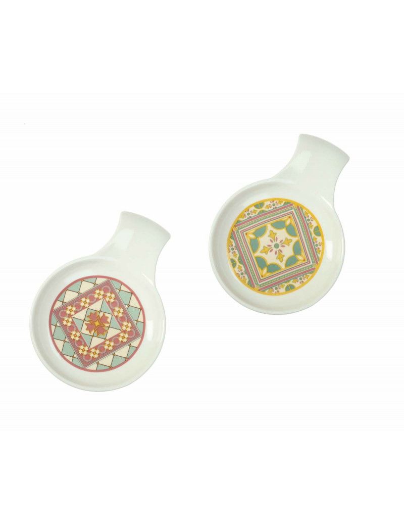 Eclettico Le Cementine Quadrella/Infiore Set 2 Pz Porcellana Brandani Brandani