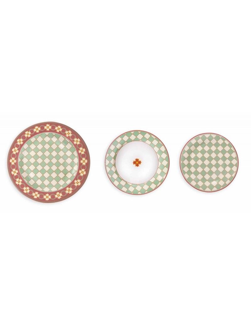 Tavola 18 Pz Le Cementine Quadrella Porcellana Brandani