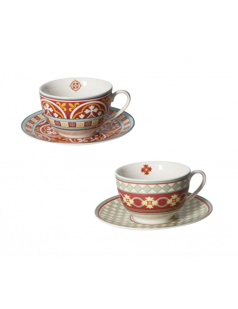 Tazza The Le Cementine Quadrella/Rosone Set 2 Pz New Bone Ch Brandani Brandani