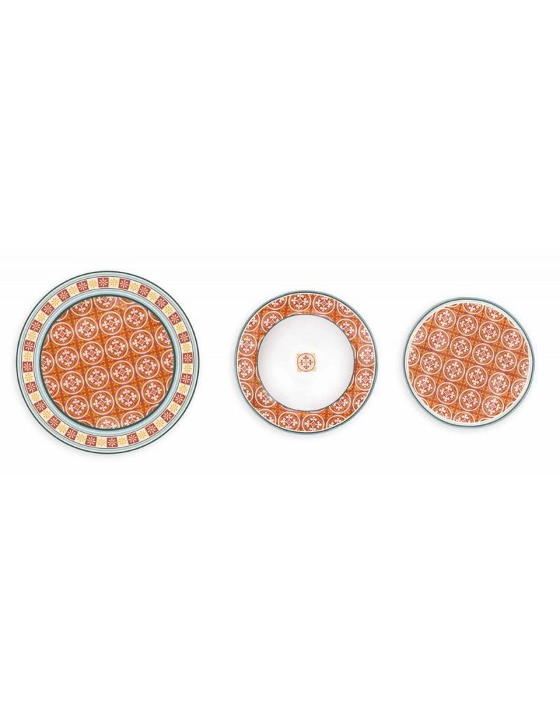 Tavola 18 Pezzi Le Cementine Rosone Porcellana Brandani Brandani