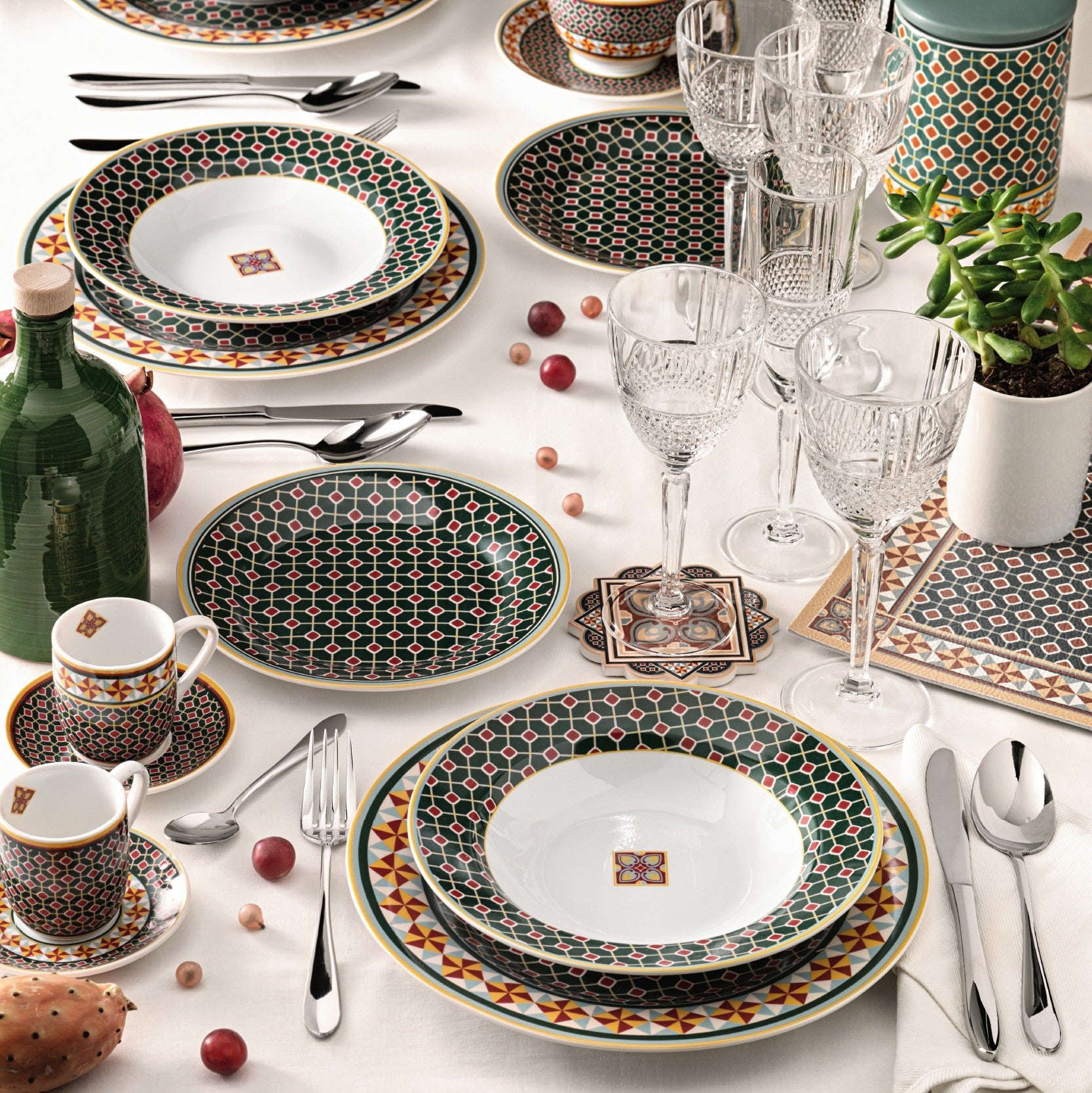 Tavola 18 Pz Le Cementine Girandola Porcellana Brandani Brandani