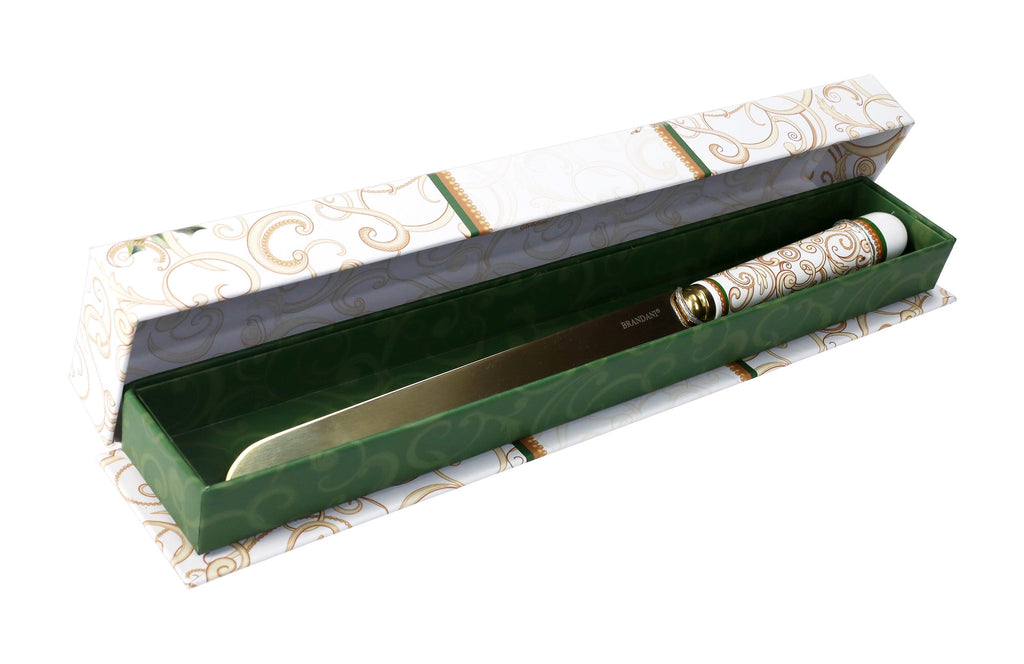 Coltello Torta Filo D`Oro Champagne Inox C/Manico Ceramica Brandani