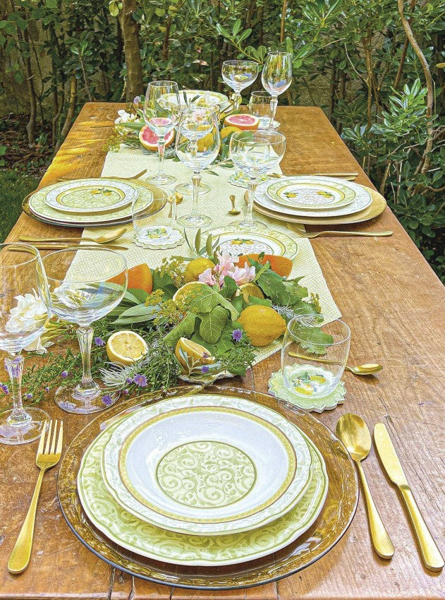 Tavola 18 Pz Limoni New Bone China Brandani
