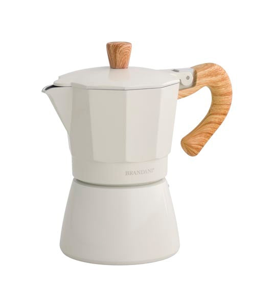 Caffettiera Naturalexpress 3 Tazze Avorio Alluminio Brandani