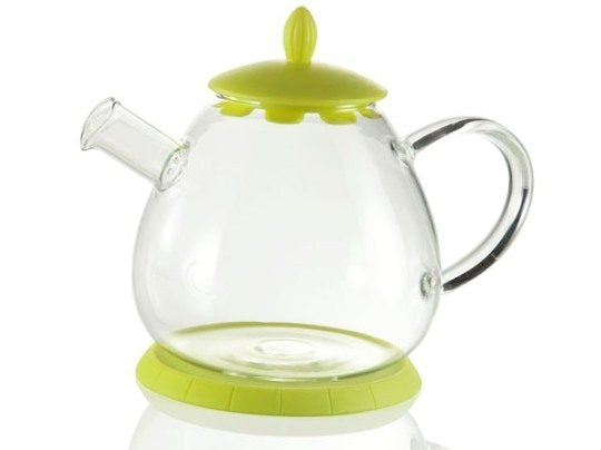 Brandani - Teiera 1500 Cc Borosilicato Con Tappo E Base Giallo Brandani