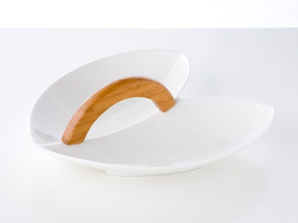 Brandani - Antipastiera Spicchi Bianca Porcellana Bamboo Brandani