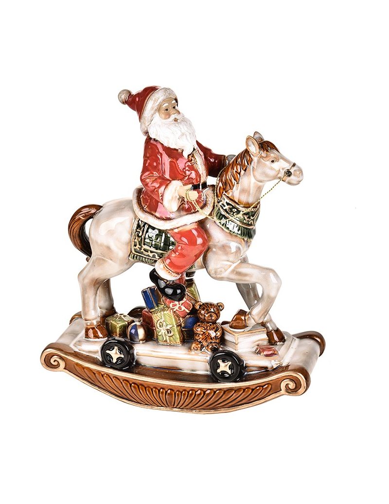 Babbo Natale Su Cavallo Porcellana Brandani