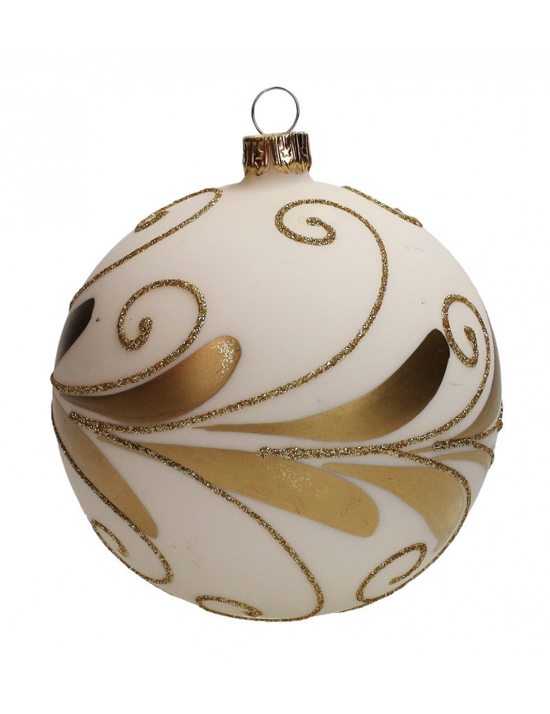 Sfera 4 Decori Assortiti Oro Dipinta A Mano Vetro Soffiato Brandani