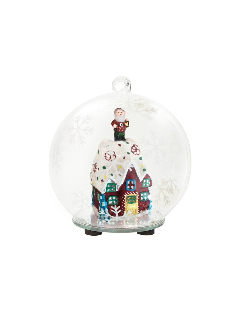 Sfera Natalizia C/Led Soggetti Assortiti Vetro Brandani