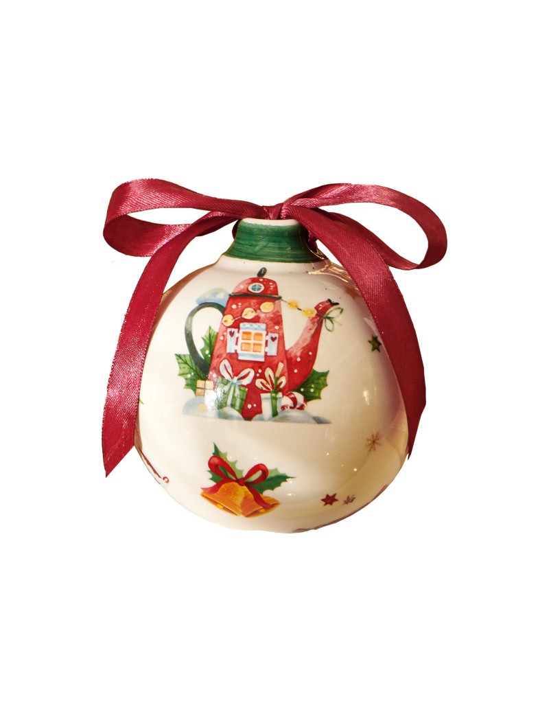 Palla Di Natale Teiera Ceramica Brandani