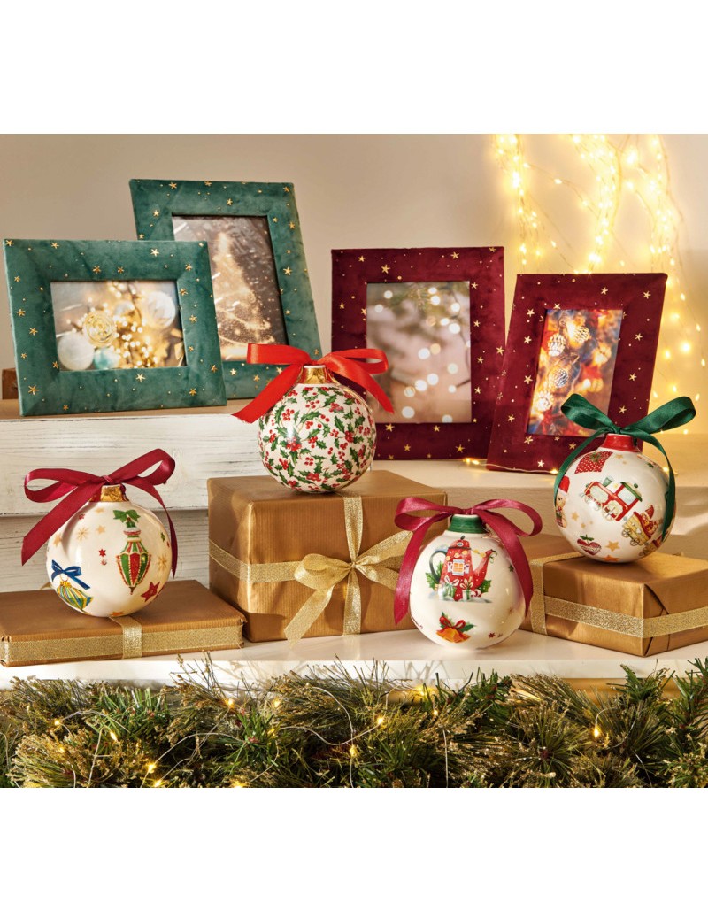 Palla Di Natale Trenino Ceramica Brandani