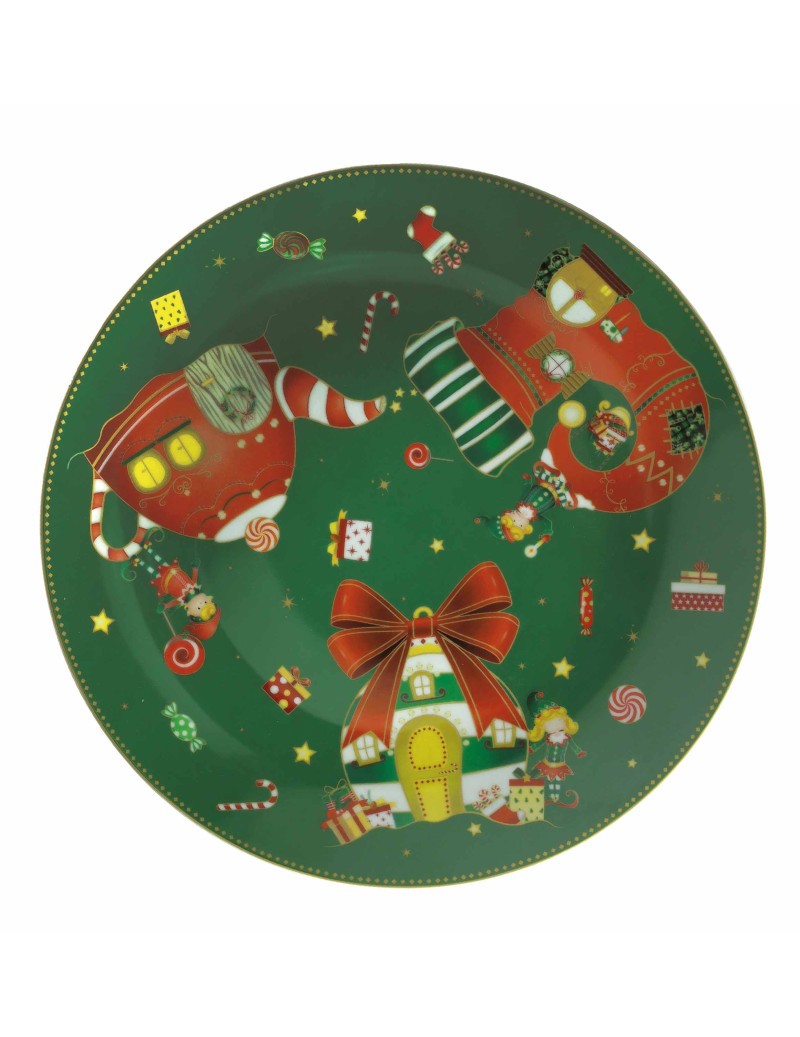 Piatto Portata Elfomagia Porcellana (Verde) Brandani