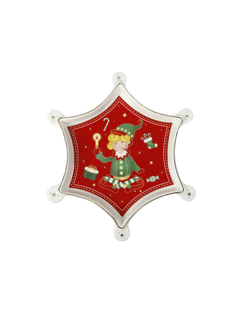 Vassoietto Elfomagia Stella Di Neve New Bone China Brandani
