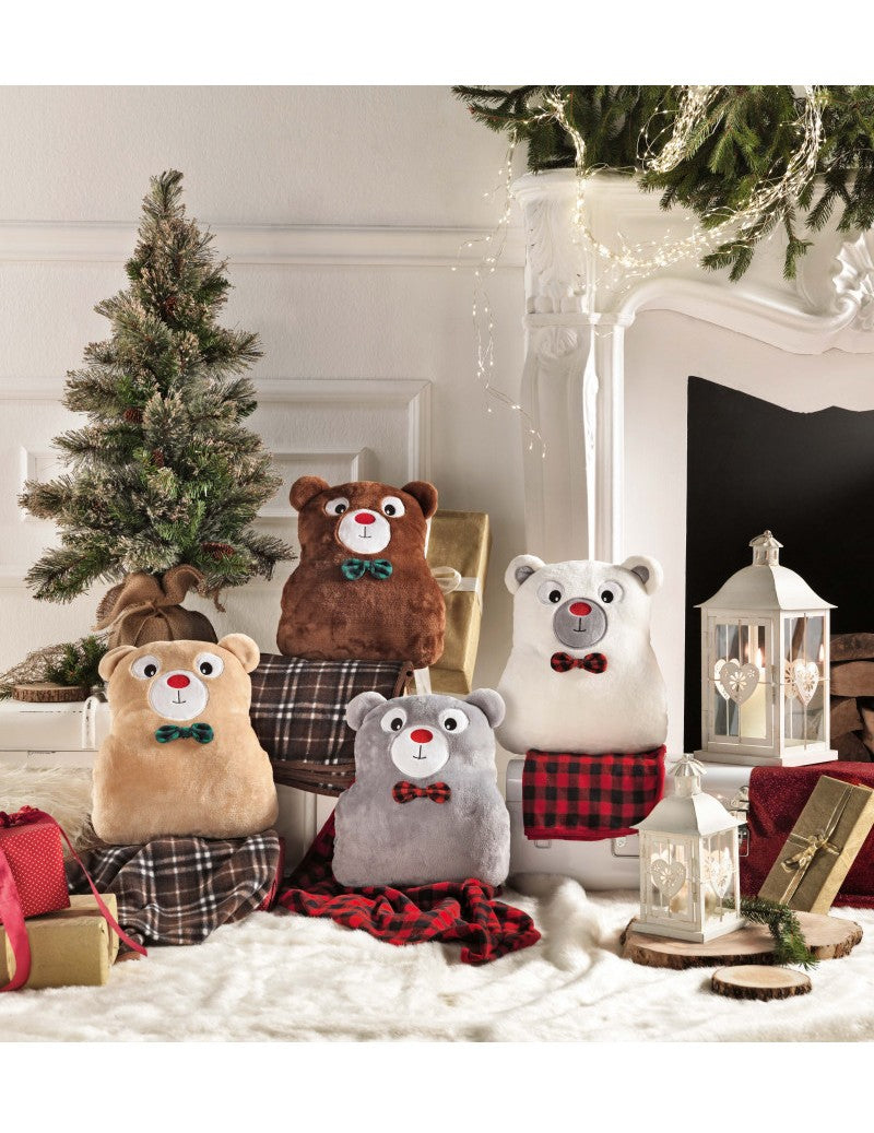 Scaldamani Orsetto Marrone con plaid Poliestere Brandani Brandani