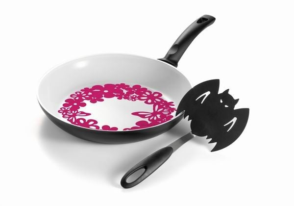 Brandani - Padella Nera Keramic Con Paletta Nylon E Salvapadell Brandani