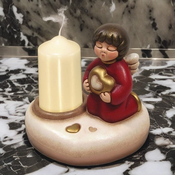 Portacandele Con Angelo Amore Rosso Thun