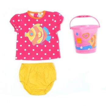 Set Spiaggia Girl (T-Shirt + Copripannolino + Secc Thun