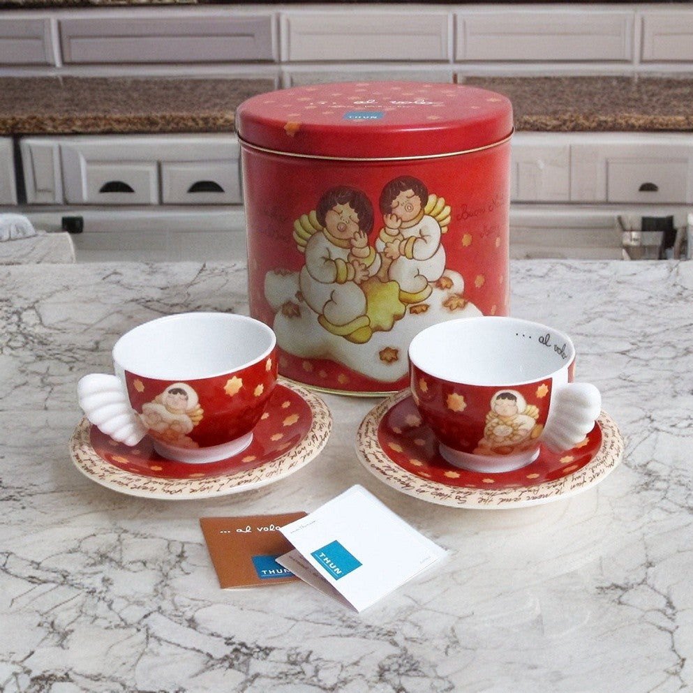 Set 2 Tazze Cappuccino In Barattolo In Latta Thun Thun