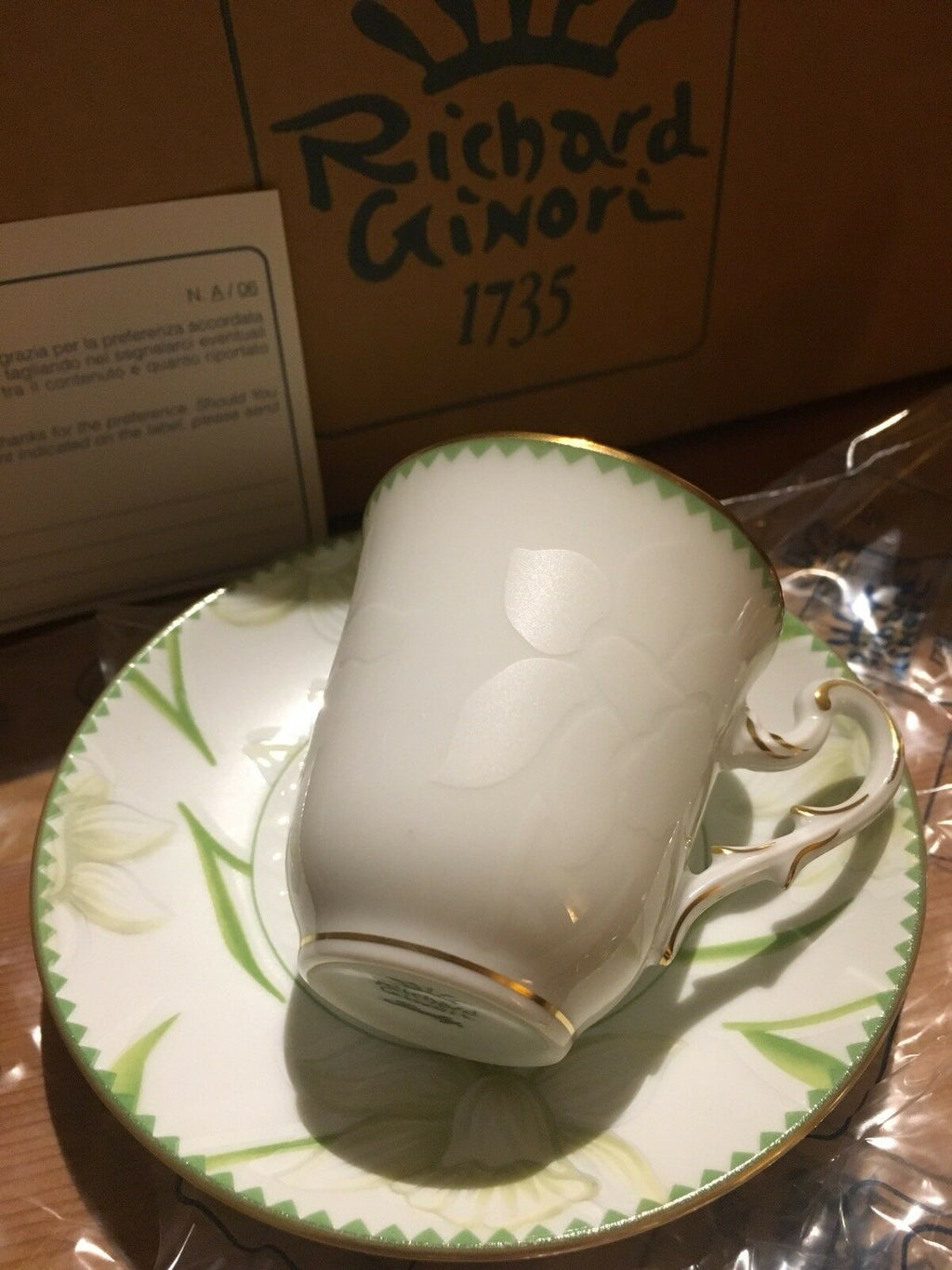 Sei Tazze Caffe Con Piattino Museo Ginori 1735