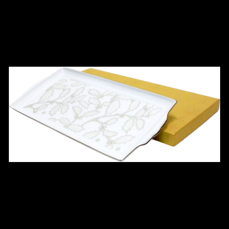 Vassoio Agrifoglio In Porcellana Cm 36 X 18 Ginori 1735