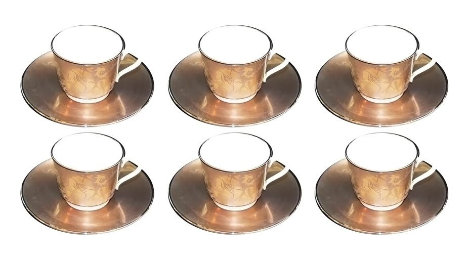 Sei Tazze Caffe Con Piattino Lago Vanitas Ginori 1735